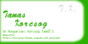 tamas korcsog business card